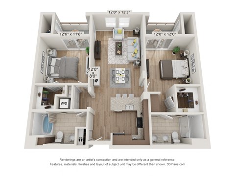 Main Street Village Irvine, CA Sequoia Floor Plan 1063 SF